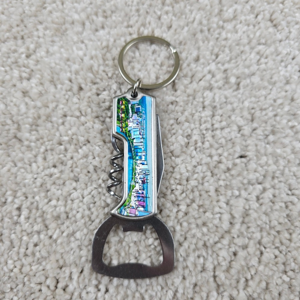 Orlando‎ Wine Opener Keychain Silver Coastal Skyline Souvenir Multi-tool